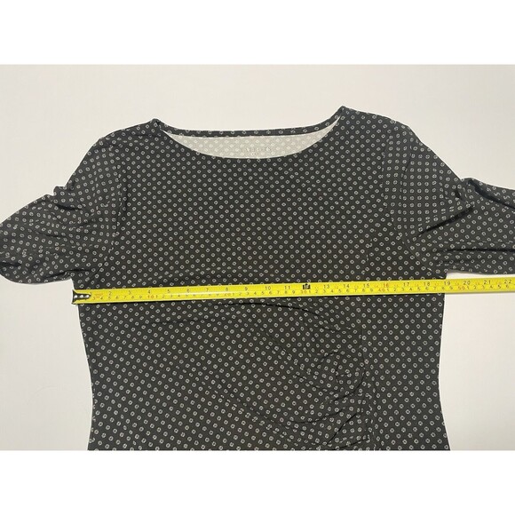 Talbots Polyester Spandex Stretch Knit Tunic Top Career Shirt Ruched M 3/4 Sleev - Picture 4 of 7
